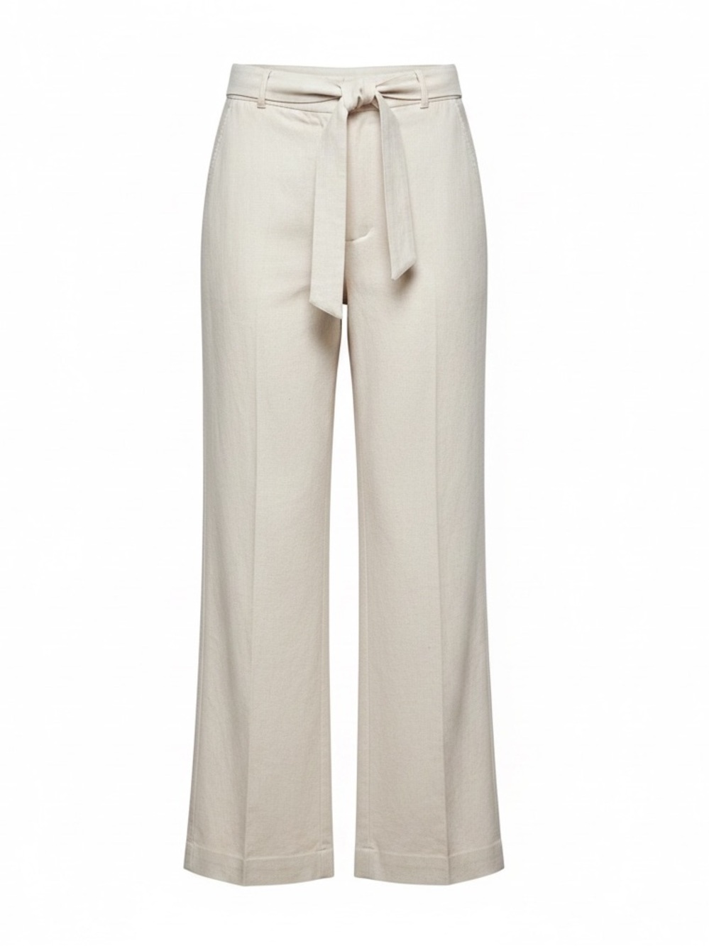 The Limited White Linen Blend Belted Wide Leg Pants Size 12